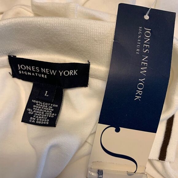 NEW! Jones New York Long Sleeve Collard Top Sz L - Picture 4 of 5